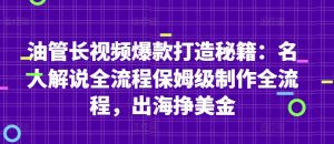 油管长视频爆款打造秘籍：名人解说全流程保姆级制作全流程，出海挣美金--皓收集 | 网创宝典