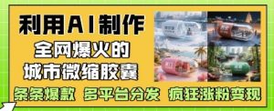 利用AI制作全网爆火的城市微缩胶囊，条条爆款， 多平台分发，疯狂涨粉变现--皓收集 | 网创宝典