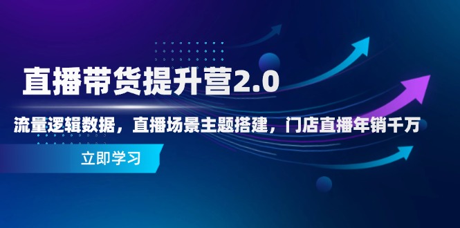 直播带货提升营2.0：流量逻辑数据，直播场景主题搭建，门店直播年销千万--皓收集 | 网创宝典