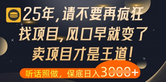 什么？25年你还在疯狂找项目做，醒醒吧，看完这些你全都懂了【揭秘】--皓收集 | 网创宝典