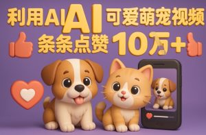 能骗过系统的AI萌宠视频制作全攻略：从0到 2W粉的爆款密码--皓收集 | 网创宝典