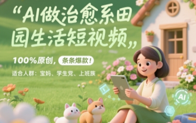 AI做治愈系田园生活短视频，100%原创，条条爆款，无脑矩阵， 适合小白--皓收集 | 网创宝典