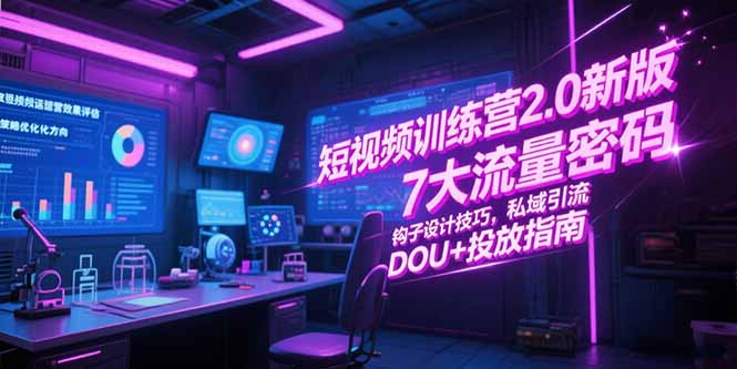 短视频训练营2.0新版，7大流量密码/钩子设计技巧/私域引流/DOU+投放指南--皓收集 | 网创宝典
