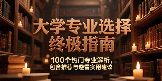 付费文：大学专业选择终极指南,100个热门专业解析,包含推荐与避雷实用建议--皓收集 | 网创宝典