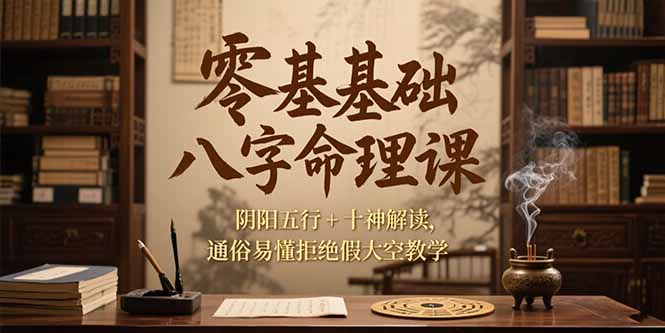 零基础八字命理课，阴阳五行+十神解读，通俗易懂拒绝假大空教学--皓收集 | 网创宝典