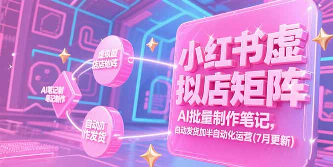 小红书虚拟店矩阵，AI批量制作笔记，自动发货加半自动化运营(7月更新)--皓收集 | 网创宝典
