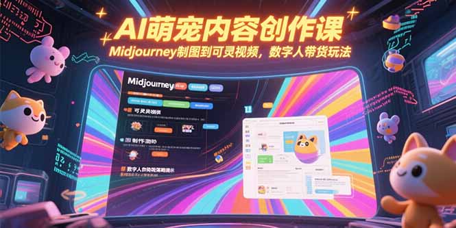 AI萌宠内容创作课，Midjourney制图到可灵视频，数字人带货玩法--皓收集 | 网创宝典
