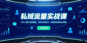 私域流量实战课，200人团队运营模型，矩阵引流技术，高客单私聊转化策略--皓收集 | 网创宝典