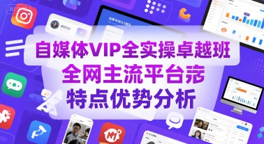 自媒体VIP全实操卓越班，全网主流平台特点优势分析--皓收集 | 网创宝典