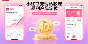 小红书变现私教课，暴利产品定位，高转化内容生产术，快速实现月入10万--皓收集 | 网创宝典