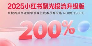 2025小红书聚光投流升级版 从投流底层逻辑掌握低成本获客策略 ROI提升200%--皓收集 | 网创宝典