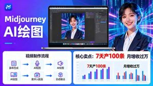AI绘图照片开口说话视频制作：Midjourney+数字人，7天产100条月增收过万--皓收集 | 网创宝典