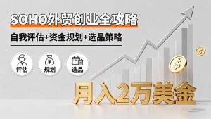 SOHO外贸创业全攻略，自我评估+资金规划+选品策略，月入2万美金--皓收集 | 网创宝典