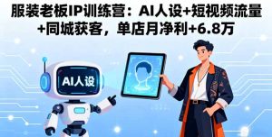 服装老板IP训练营：AI人设+短视频流量+同城获客，单店月净利+6.8万--皓收集 | 网创宝典
