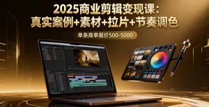 2025商业剪辑变现课：真实案例+素材+拉片+节奏调色，单条商单报价500-5000--皓收集 | 网创宝典
