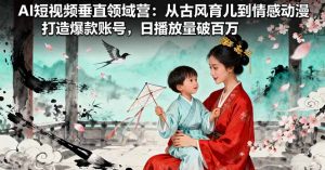 AI短视频垂直领域营：从古风育儿到情感动漫，打造爆款账号,日播放量破百万--皓收集 | 网创宝典