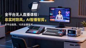 全平台无人直播课程：非实时防风＋AI智播智剪＋多平台矩阵，10月全套技术--皓收集 | 网创宝典