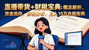 直播带货+财税宝典：概念解析、资金流向、涉税分析，月入10万合规指南--皓收集 | 网创宝典