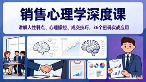 销售心理学深度课，讲解人性弱点、心理操控、成交技巧，36个密码实战应用--皓收集 | 网创宝典