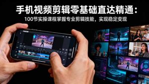 手机视频剪辑零基础直达精通：100节实操课程掌握专业剪辑技能，实现稳...--皓收集 | 网创宝典