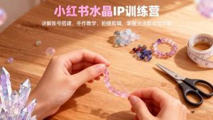 小红书水晶IP训练营，讲解账号搭建、手作教学、拍摄剪辑，全流程运营技能--皓收集 | 网创宝典