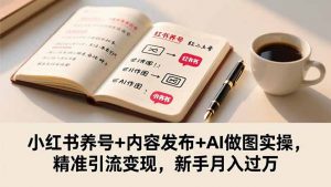 小红书养号+内容发布+AI做图实操，精准引流变现，新手月入过万--皓收集 | 网创宝典
